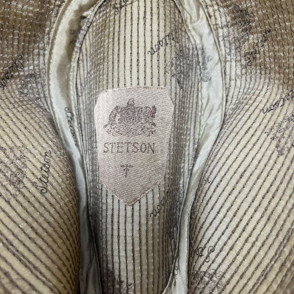 Stetson Men's 7 3/8 Brown Tweed 100% Wool Fedora Hat Cap Vintage Retro Feather - Picture 8 of 10